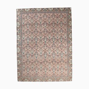 Tapis Ikat 9x11 Vintage en Laine d'Oushak Faite à la Main Rose, Turquie