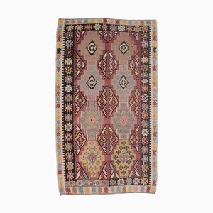 Tapis Oushak Vintage Kilim 7x11 en Laine Rouge Fait Main, Turquie