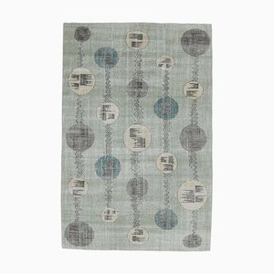 Tapis Oushak Vintage Fait Main en Laine, Taille Moyenne, 6x10