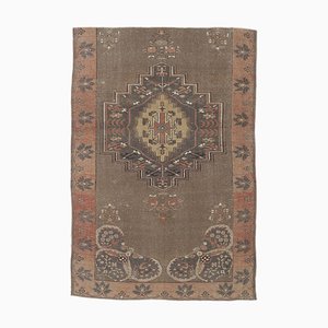 Tapis Oushak Vintage Fait Main en Laine, Turquie, 5x7