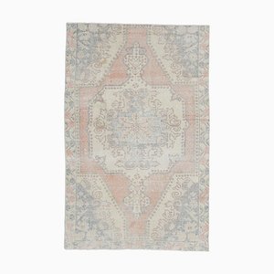 4x7 Antique Middle East Oushak Handmade Wool Oriental Carpet