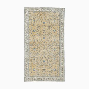 Tapis Oishak Vintage Fait Main Orange en Laine, Turquie, 4x7