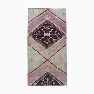 Tapis de Couloir 3x6 Vintage Oushak Fait Main en Laine, Turquie