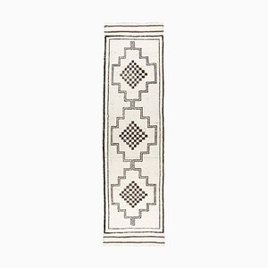 Tapis Boho Runner Bohème Vintage en Oushak Fait Main, Turquie, 3x12