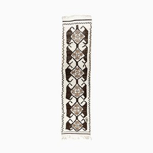 Tapis Boho Runner Bohème Vintage en Oushak Fait Main, Turquie, 3x12