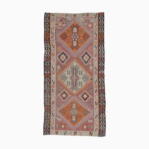 Tappeto 5x10 vintage fatto a mano in lana di Oushak, Kilim, Turchia