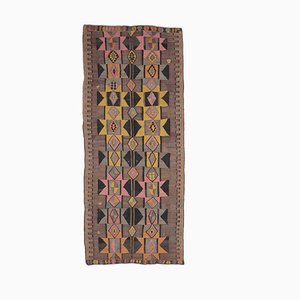 Tapis Kilim Oushak Vintage Fait Main en Laine, Turquie, 5x13