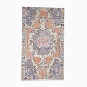 Tapis Oriental 4x4 Vintage Moyen-Orient en Laine d'Oushak