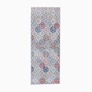 Tapis Runner Vintage Floral en Laine Oushak, Turquie, 2x6