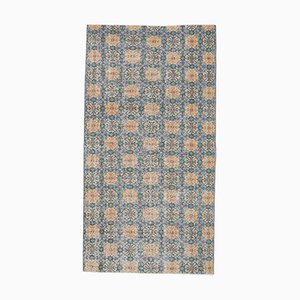 Tapis Oushak 4x7 Vintage Fait Main en Laine, Turquie