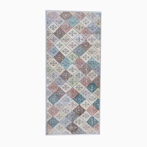 Tapis Oushak 3x6 Vintage Fait Main en Laine Colorée