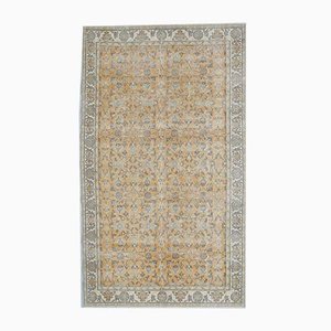 Tapis Oushak Floral Bordé & Orange 6x10 Vintage, Turquie