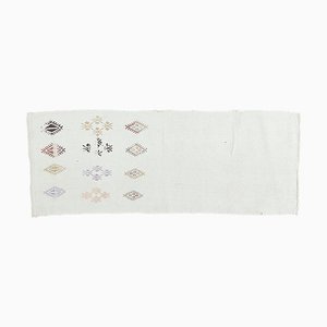 2x4 Türkischer Vintage Kilim Oushak Handgewebter Flachgewebe Teppich aus Baumwolle in Mini-Optik