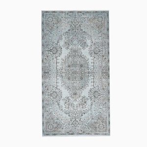 Alfombra oriental Oriente Medio Oushak vintage en azul de 5x9