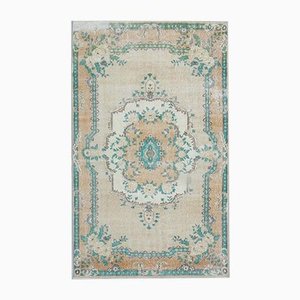 Tapis Oushak 5x8 Vintage Fait Main en Laine, Turquie