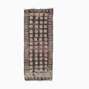 Alfombra Kilim Oushak turca vintage de lana de 4x10