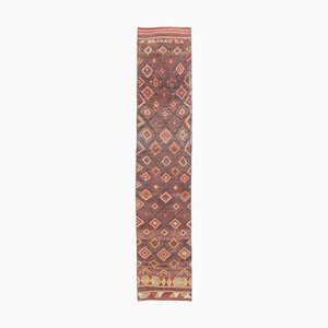 Tapis Kilim Oushak 2x10 Vintage Tissé Plat, Iran, Turquie