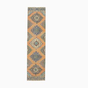 3x11 Vintage Turkish Oushak Handmade Wool Runner Carpet