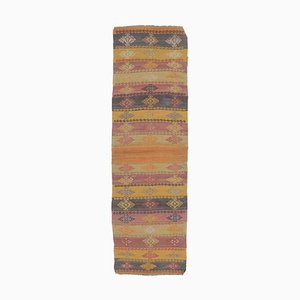 Tapis Kilim Runner Vintage en Laine Oushak, Turquie, 2x7