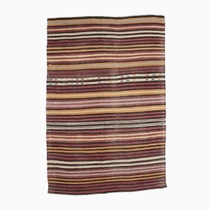 Tapis Kilim Oushak Vintage Fait Main en Laine, Turquie, 5x8