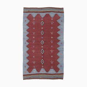 Tapis Kilim Oushak Vintage Fait Main en Laine Grise 5x9