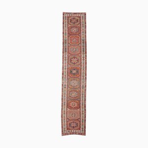 Tapis de Couloir Oushak 3x13 Vintage en Laine Nouée à la Main, Turquie