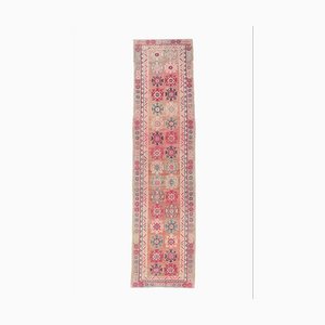 Tapis de Couloir Ikat 3x10 Vintage Oushak Fait Main en Laine, Turquie