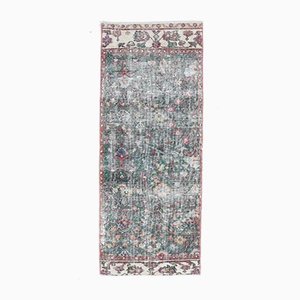 Alfombra de pasillo Oushak Middle East 2x5 vintage floral de lana