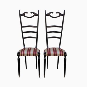 Set of Mahogany Chiavari Dining Chairs by Paolo Buffa, 1950s