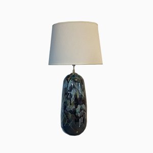 Large Vintage Green Ceramic Table Lamp