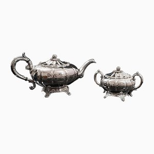 English Silver-Plated Tea Service from Viners of Sheffield, 1960s, Set of 2