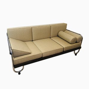 Beige Bauhaus Tubular Steel Sofa for Robert Slezak, 1930s