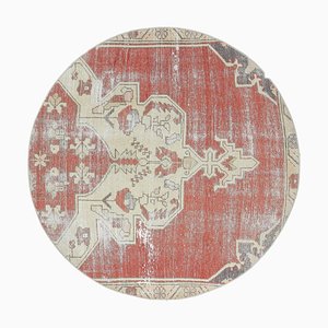 Vintage Turkish Oushak Round Carpet