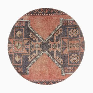 Vintage Turkish Oushak Round Carpet