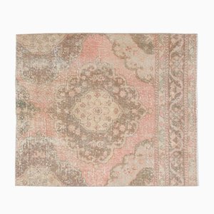 Tapis Vintage Fait à la Main Rose en Laine, Turquie