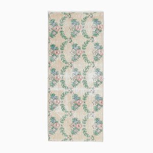 Tappeto vintage floreale fatto a mano beige, Turchia