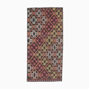 Tapis Kilim Vintage Fait Main en Laine Tissé, Turquie