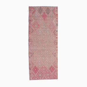 Pink Vintage Turkish Hand-Knotted Wool Rug