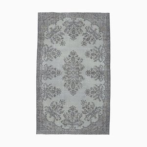 Alfombra turca vintage de lana hecha a mano gris