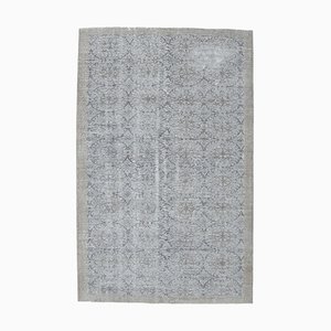 Vintage Turkish Gray Handmade Wool Rug