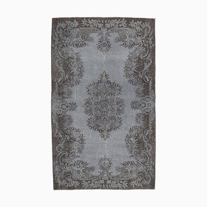 Gray Vintage Turkish Handmade Wool Rug