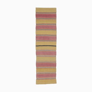 Tapis Kilim Runner Vintage en Bois de Kilim Oushak, Turquie, 2x8