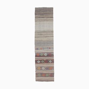 Tappeto Kilim Runner 2x8 vintage fatto a mano, Polonia