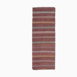 Tapis Kilim Runner Vintage en Laine Oushak 3x7 Turque