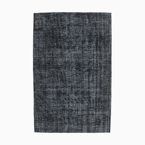 6x10 Türkischer Vintage Modern Solid Teppich in Schwarz