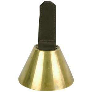 Austrian Mid-Century Brass and Leather Table Bell by Carl Auböck