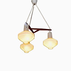 Dänische Deckenlampe mit 3 Leuchten, 1960er