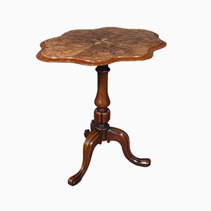 Antique Regency Mahogany & Burr Walnut Inlaid Wine Table