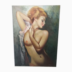 Pintura de mujer desnuda, años 70