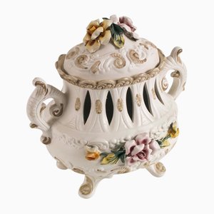 Centrotavola in ceramica decorata a mano di Capodimonte, anni '20